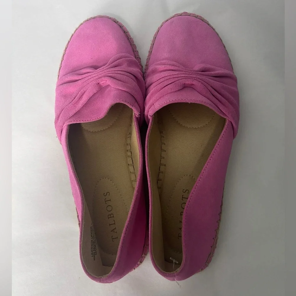 Talbots Women's Pink 8.5 Knot Espadrille Flats